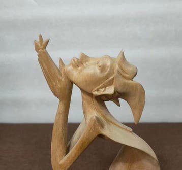 Zeldzame Balinees handgesneden houten sculptuur. - Eind 20e