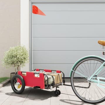 vidaXL Fietstrailer oxford stof en ijzer rood, Verzenden, Nieuw
