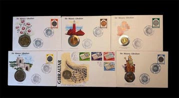 Gibraltar (Brits overzees gebied). 2, 5, 10, 20, 50 Pence