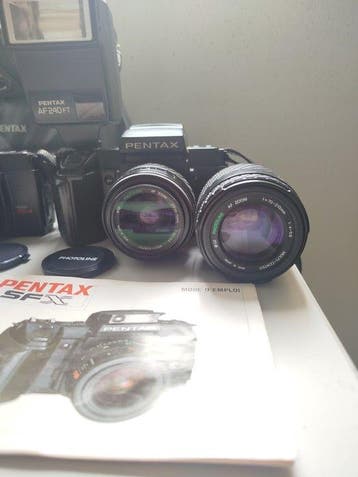 Pentax SFX/SFXn + Pentax F 35-70mm / 70-210mm + Photoline, Audio, Tv en Foto, Fotocamera's Analoog, Nieuw