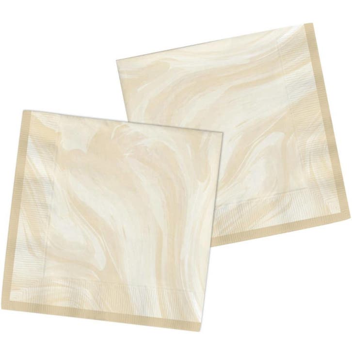 Beige Servetten Marmer 33cm 20st, Hobby en Vrije tijd, Feestartikelen, Nieuw, Verzenden