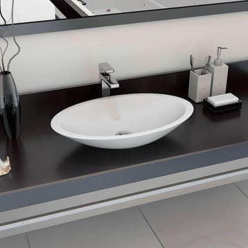 vidaXL Wastafel 59,3x35,1x10,7 cm mineraal gegoten/marmer, Verzenden