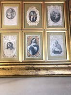 Verzameling van oude ingelijste religieuze prenten - 60 × 40