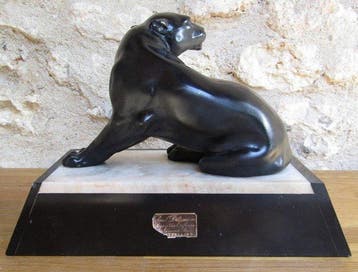 Limousin - sculptuur, pantere noire art deco - 20 cm -, Antiek en Kunst