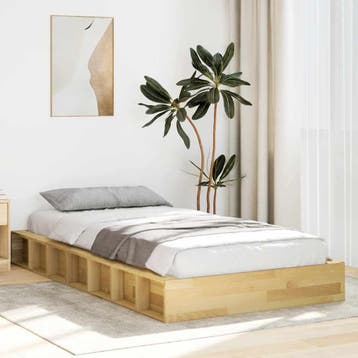 vidaXL Bedframe zonder matras 90x200 cm massief hout eiken, Verzenden, Nieuw