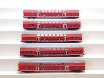 Piko H0 - Wagon de passagers pour trains miniatures (5) - 5x