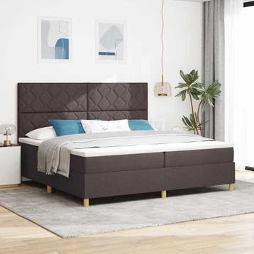 vidaXL LED Box Spring Bed met hoofdeinde Donkerbruin 200 x, Verzenden, Nieuw