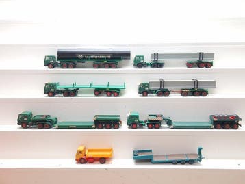 Kibri H0 - Véhicules pour trains miniatures (8) - 8 camions,