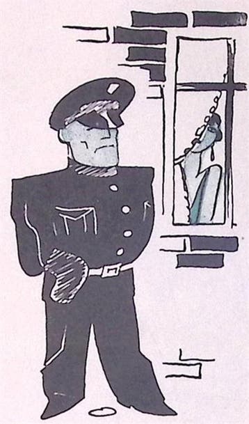 Politie agent en glurende vrouw (lijst optie, Lithos), Antiquités & Art, Art | Lithographies & Sérigraphies, Verzenden