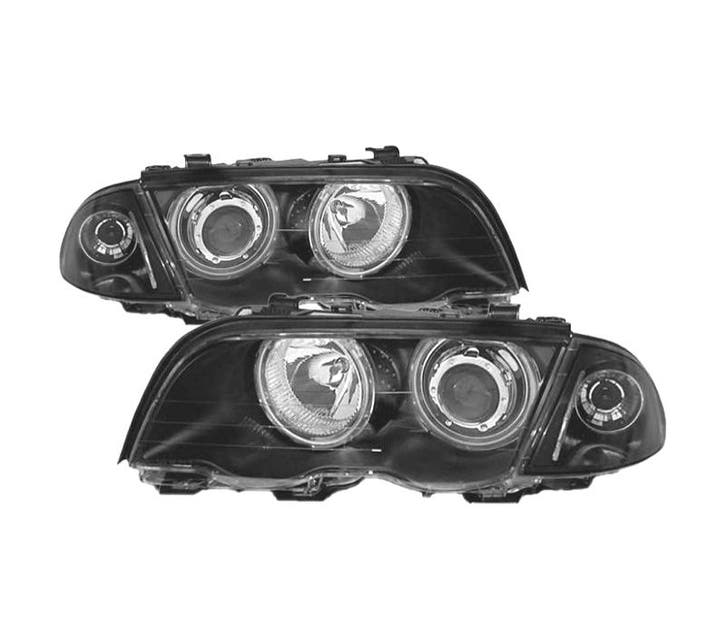 PHARES BMW E46 98-01 ANGEL EYES NOIR, Autos : Pièces & Accessoires, Éclairage, Envoi