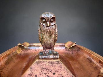 Asbak - 1910s Owl - Art Nouveau - Brons, Koper