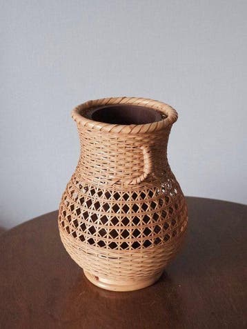 Vaas - Bamboe - Japan - Bloemenmand (Zonder minimumprijs)