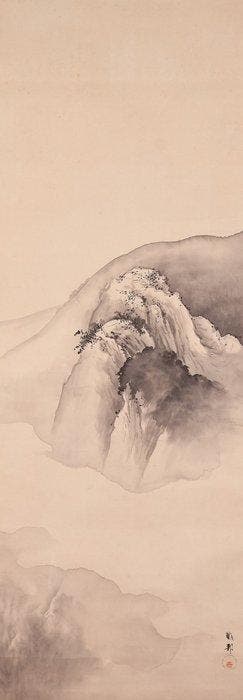 Very fine landscape diptych Spring And Autumn, signed -