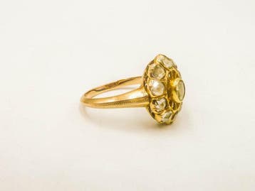 Bague - 18 carats Or jaune - Diamant, Handtassen en Accessoires, Ringen, Nieuw