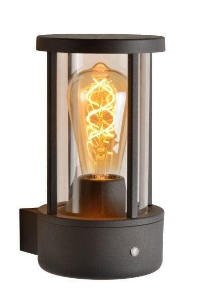 Lucide LORI - Wandlamp Buiten Ø 12 cm E27 IP44 Antraciet, Tuin en Terras, Buitenverlichting, Nieuw, Aluminium, Netvoeding, Verzenden