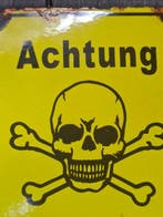 Waarschuwing mijnen bord - Emaille plaat - Staal