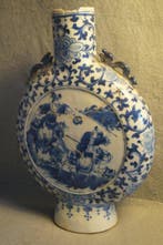 Vaas - Chinees blauw-wit porselein maanfles - China -