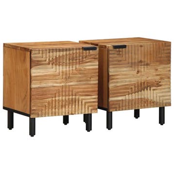 vidaXL Nachtkastjes 2 stuks 40x33x46 cm Massief hout Acacia, Huis en Inrichting, Verzenden, Nieuw