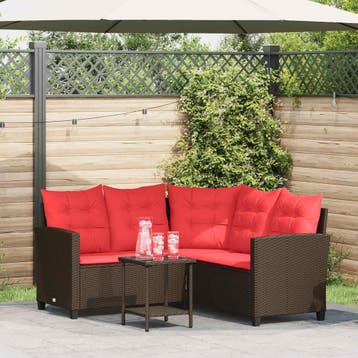 vidaXL Buiten bank set 2 st 5-Aantal zitplaatsen Bruin en, Tuin en Terras, Verzenden, Nieuw