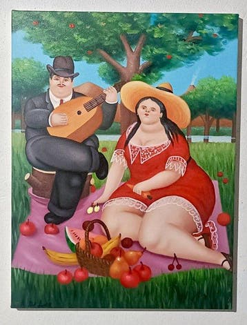 A. De Luca (1979) - Picnic dAutunno: Omaggio a Botero