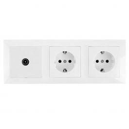 Aigi Cika Coax Contactdoos - 2-voudig Stopcontact & LED toeb, Verzenden, Nieuw