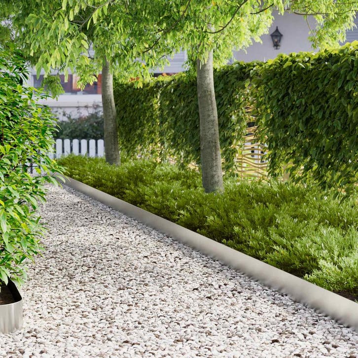 vidaXL Gazonrand 50 pcs 100 x 12 cm Staal Zilverkleurig, Jardin & Terrasse, Traverses & Bordures, Envoi