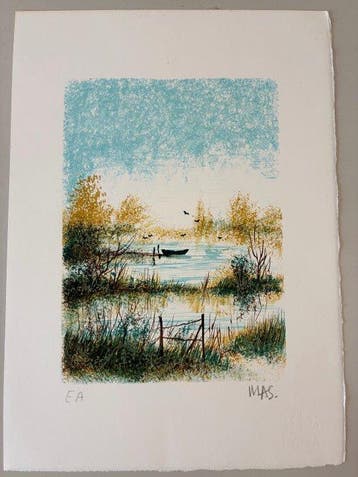 Pierre Mas (1933-) - Au bord de leau