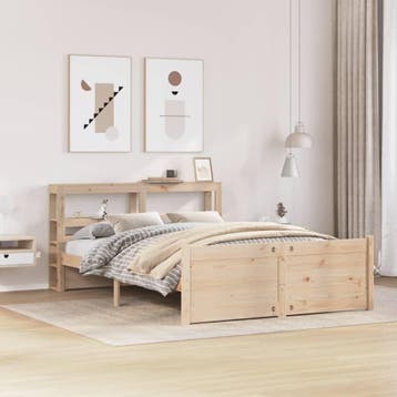vidaXL Bedframe met hoofdbord massief grenenhout 120x200 cm, Verzenden, Nieuw
