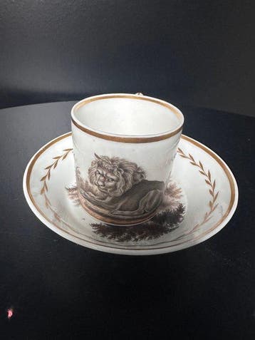 Porcelaine de Paris - Kop en schotel - Porselein