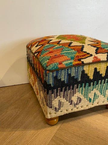 Kelim Poef(Ongebruikt/Nieuw) - Kelim - 34 cm - 34 cm, Nieuw