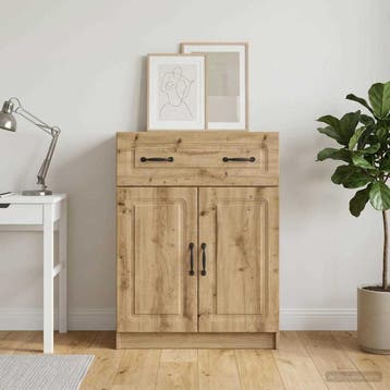 vidaXL Dressoir Artisanaal eiken 66 x 34,5 x 87 cm Bewerkt, Verzenden, Nieuw