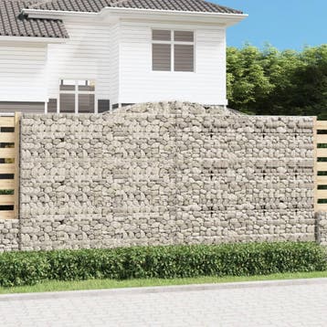 vidaXL Schanskorven 4 st gewelfd 400x50x200/220 cm ijzer, Verzenden