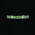 Zonder minimumprijs - Ring - 9 kt. Witgoud - Zirconi Verdi e