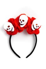 Haarband Skull Rode Rozen Skelet Bloemen Diadeem Halloween D, Ophalen of Verzenden, Nieuw