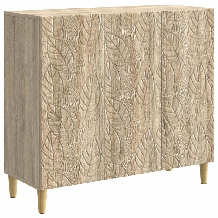 vidaXL Dressoir Sonoma Eiken 89 x 34,5 x 80 cm Bewerkt hout, Huis en Inrichting, Kasten | Dressoirs, Nieuw, Verzenden