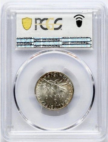 Frankrijk. 1 Franc 1919 - PCGS MS64 (Semeuse)