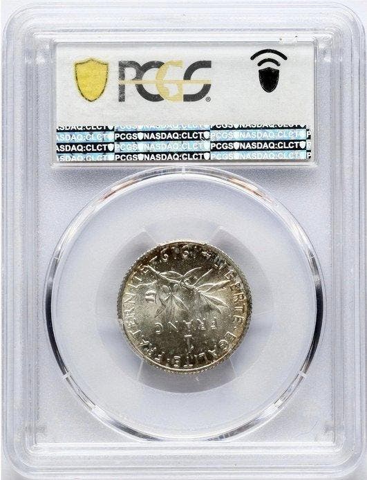 Frankrijk. 1 Franc 1919 - PCGS MS64 (Semeuse), Postzegels en Munten, Munten | Europa | Niet-Euromunten