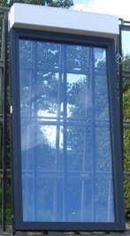 aluminium raam , chassis 117 x 230 antraciet met rolluik, 75 tot 150 cm, Raamkozijn, Ophalen of Verzenden, Inclusief glas