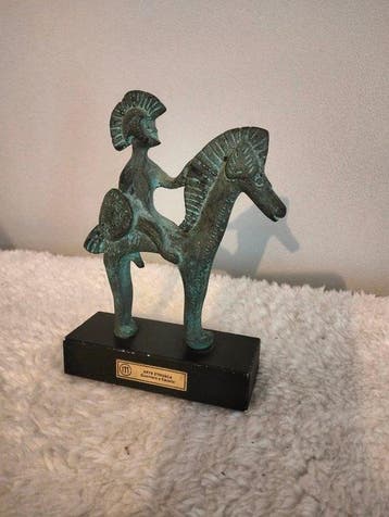 Beeldje, Statuette Bronze Vintage Arte Etrusca - Guerrier
