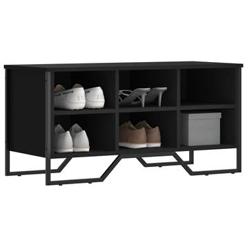 vidaXL Schoenenkast 90x38x45,5 cm bewerkt hout zwart, Verzenden