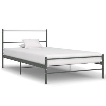vidaXL Bedframe metaal grijs 100x200 cm, Huis en Inrichting, Verzenden, Nieuw