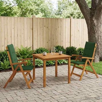 vidaXL 3-delige tuineetset Naturel Massief Acacia Hout, Verzenden, Nieuw
