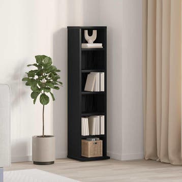 vidaXL CD-kast 21x20x88 cm spaanplaat zwart eikenkleurig, Verzenden