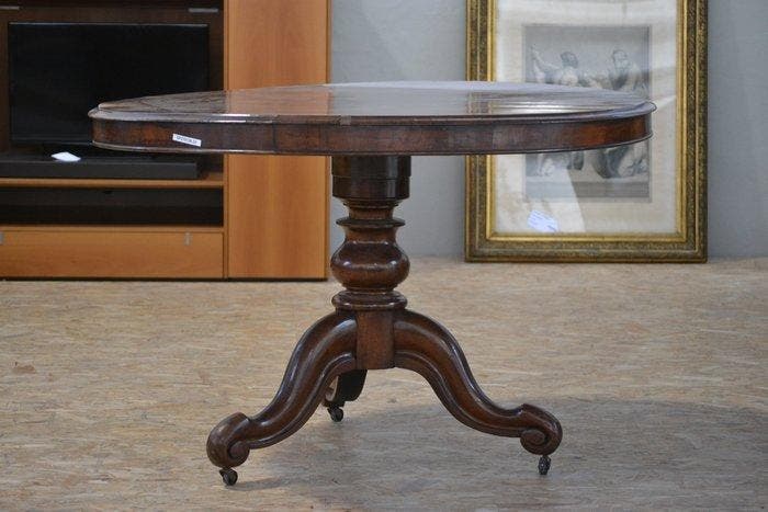 Tafel - Mahonie - Ronde zeil-tafel, Antiek en Kunst, Antiek | Overige Antiek