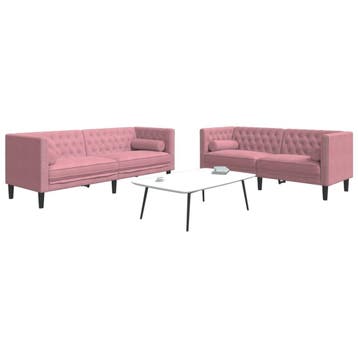 vidaXL 2-delige Loungeset Chesterfield met bolsters fluweel, Verzenden, Nieuw