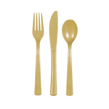 Goud Bestek Plastic 18 delig, Verzenden, Nieuw