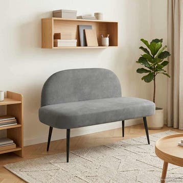 vidaXL Gevuld bankje met rugleuning Donkergrijs 110 x 60 x, Huis en Inrichting, Verzenden, Nieuw