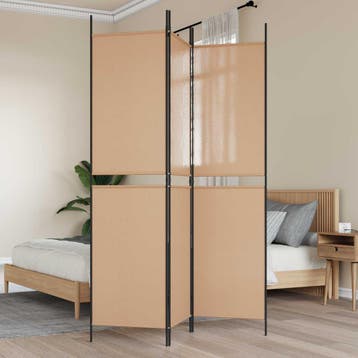 vidaXL 3-Panel Room Divider Beige 150 x 200 cm Stof, Huis en Inrichting, Verzenden, Nieuw