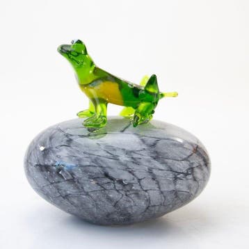 sculptuur, Ozzaro Studio “Emerald Frog” - 12 cm -, Antiek en Kunst