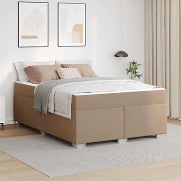 vidaXL Bedframe Cappuccino 160 x 200 cm Stof, Huis en Inrichting, Slaapkamer | Bedden, Verzenden, Nieuw